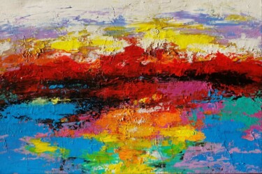 Pittura intitolato "Landscape Painting…" da Iveta Zaharova (Kārkla), Opera d'arte originale, Acrilico