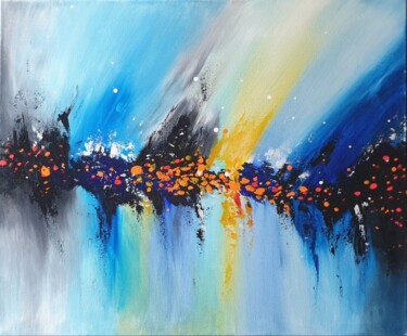 Painting titled "Light blue Landscap…" by Iveta Zaharova (Kārkla), Original Artwork, Acrylic