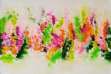 Painting titled "Flowers Landscape P…" by Iveta Zaharova (Kārkla), Original Artwork, Acrylic