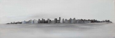 Картина под названием "LARGE Cityscape Pai…" - Iveta Zaharova (Kārkla), Подлинное произведение искусства, Акрил