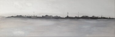 Malarstwo zatytułowany „LARGE Ships Harbor…” autorstwa Iveta Zaharova (Kārkla), Oryginalna praca, Akryl