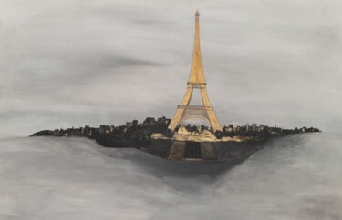 Painting titled "LARGE Cityscape Par…" by Iveta Zaharova (Kārkla), Original Artwork, Acrylic