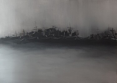 Painting titled "BlackandWhite Origi…" by Iveta Zaharova (Kārkla), Original Artwork, Acrylic