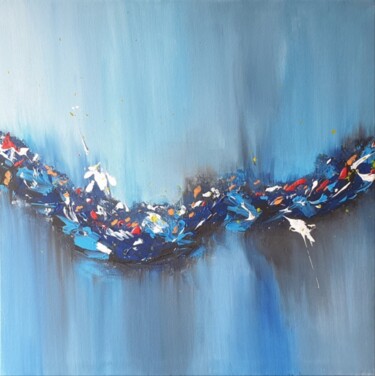 Peinture intitulée "Blue Landscape Pain…" par Iveta Zaharova (Kārkla), Œuvre d'art originale, Acrylique