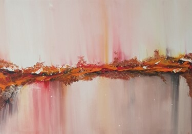 Painting titled "Orange Abstract Ori…" by Iveta Zaharova (Kārkla), Original Artwork, Acrylic