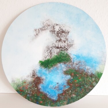 Painting titled "Round abstract orig…" by Iveta Zaharova (Kārkla), Original Artwork, Acrylic