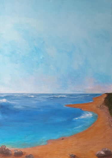 Peinture intitulée "Seascape Painting L…" par Iveta Zaharova (Kārkla), Œuvre d'art originale, Acrylique