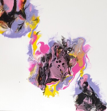Картина под названием "Pink Purple White B…" - Iveta Zaharova (Kārkla), Подлинное произведение искусства, Акрил
