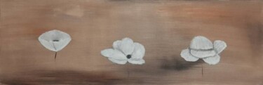 Painting titled "White Poppies Flowe…" by Iveta Zaharova (Kārkla), Original Artwork, Acrylic