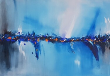 Malarstwo zatytułowany „Blue Flowers Origin…” autorstwa Iveta Zaharova (Kārkla), Oryginalna praca, Akryl