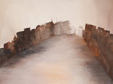 Картина под названием "LARGE Cityscape Abs…" - Iveta Zaharova (Kārkla), Подлинное произведение искусства, Акрил