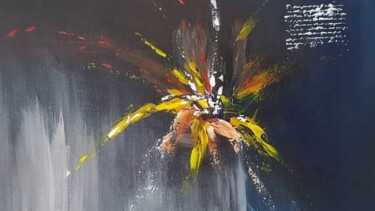 Malerei mit dem Titel "Yellow Flowers Orig…" von Iveta Zaharova (Kārkla), Original-Kunstwerk, Acryl