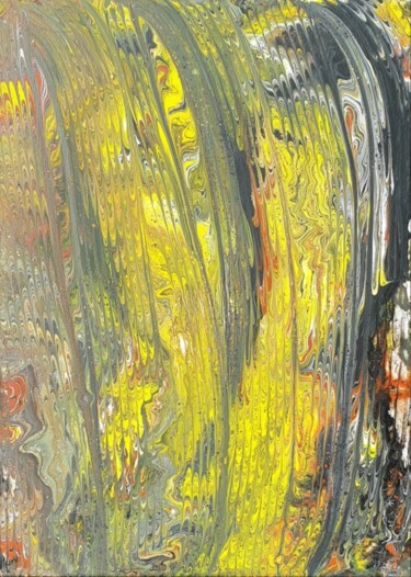 Malerei mit dem Titel "Black Brown Yellow…" von Iveta Zaharova (Kārkla), Original-Kunstwerk, Acryl