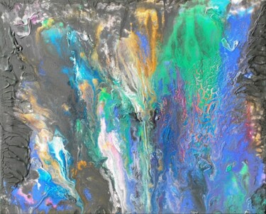 Painting titled "Space Fluid Art Ori…" by Iveta Zaharova (Kārkla), Original Artwork, Acrylic