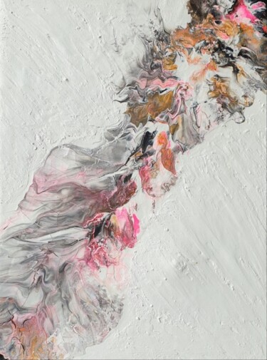 Painting titled "Textured Fluid art…" by Iveta Zaharova (Kārkla), Original Artwork, Acrylic