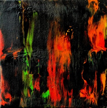 Peinture intitulée "Red Orange Green Bl…" par Iveta Zaharova (Kārkla), Œuvre d'art originale, Acrylique