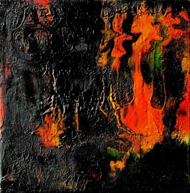 Картина под названием "Green Red Orange Bl…" - Iveta Zaharova (Kārkla), Подлинное произведение искусства, Акрил