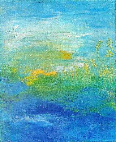 Malerei mit dem Titel "Sunset Landscape Pa…" von Iveta Zaharova (Kārkla), Original-Kunstwerk, Acryl