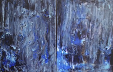2 set Landscape Painting Art Blue Art Original Pai Painting titled "2 set Landscape Pai…" by Iveta Zaharova (Kārkla), Original Art, Acrylic