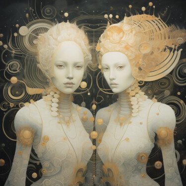 Arts numériques intitulée "Reflets Cosmiques" par Iviha Deidi, Œuvre d'art originale, Peinture numérique