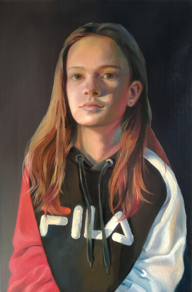 Painting titled "Anna" by Katya Ivleva, Original Artwork, Oil