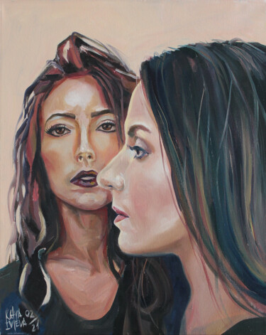 Картина под названием "Gioli and Assia" - Katya Ivleva, Подлинное произведение искусства, Масло
