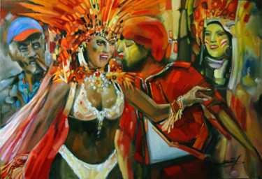 Painting titled "Vive le carnaval" by Ivan Maksymiuk, Original Artwork, Oil