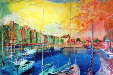 Painting titled "France, Porto de Ho…" by Ivo Antunes, Original Artwork, Acrylic