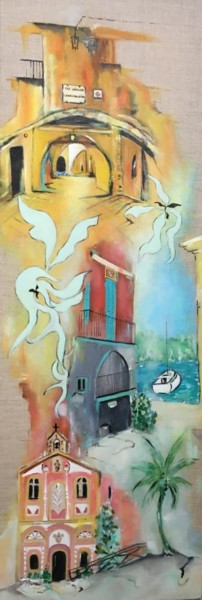 Villefranche-sur-mer Painting titled "Villefranche-sur-mer" by Christine D, Original Art, Acrylic