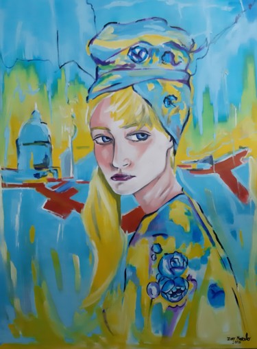 Painting titled "The Lady from Lisbon" by Ivo Marcelo, Original Artwork, Oil