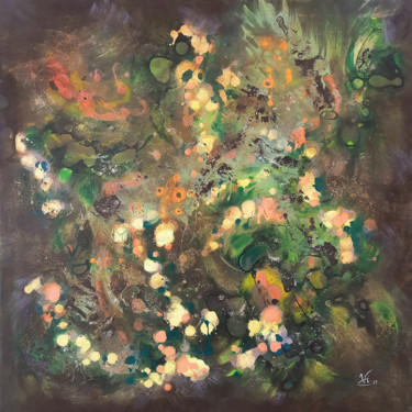Sparkling Flowers Painting titled "Sparkling Flowers" by Irina Vladau, Original Art, Acrylic Mounted on Stretcher frame