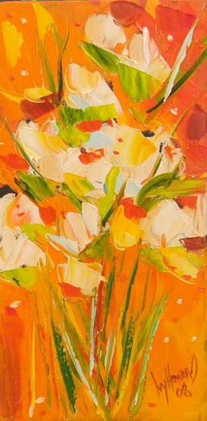 Painting titled "Hot Oranges" by Ivy Howard, Original Artwork