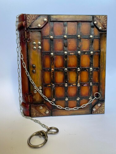 Sculpture titled "Book Box Medieval D…" by Iwana Wolf, Original Artwork, Acrylic