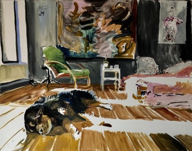 Painting titled "atelier" by Iwona Altmajer, Original Artwork, Acrylic