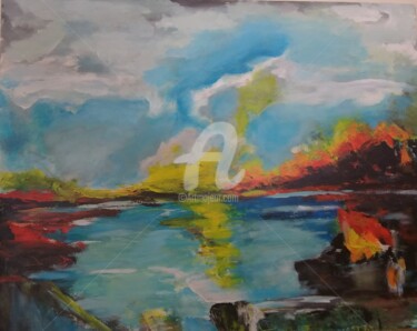 Painting titled "Paysage  abstrait" by Is, Original Artwork, Acrylic