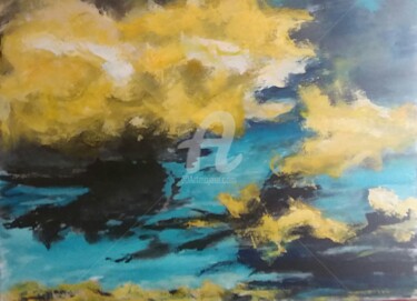 Peinture intitulée "Les nuages" par Is, Œuvre d'art originale, Acrylique