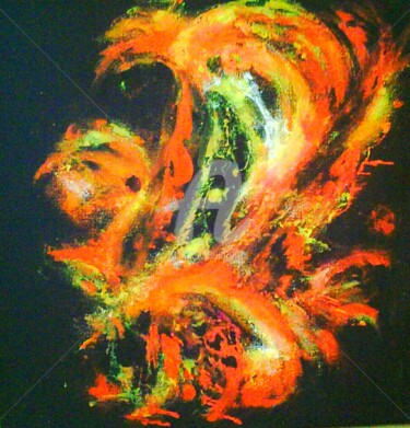Peinture intitulée "Dragon" par Is, Œuvre d'art originale, Acrylique
