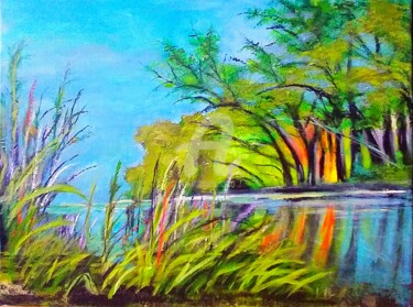 Painting titled "La nature 2" by Is, Original Artwork, Acrylic