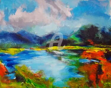 Painting titled "Nature 4" by Is, Original Artwork, Acrylic