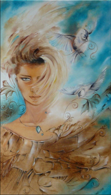 Painting titled "Lilia Weneda" by Iwona Wierkowska-Rogowska, Original Artwork, Oil