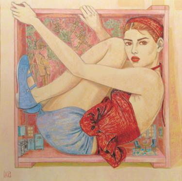 Malarstwo zatytułowany „La colère” autorstwa Ixia, Oryginalna praca, Olej