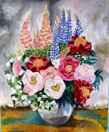 Картина под названием "Big Bouquet" - Ixygon, Подлинное произведение искусства