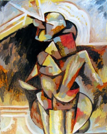 Картина под названием "Figure (Marlene Die…" - Ixygon, Подлинное произведение искусства, Масло
