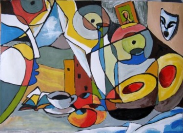Картина под названием "Still Life With Pum…" - Ixygon, Подлинное произведение искусства