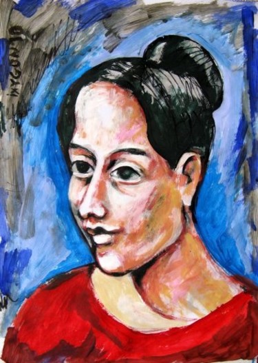 Painting titled "Portrait" by Ixygon, Original Artwork, Oil