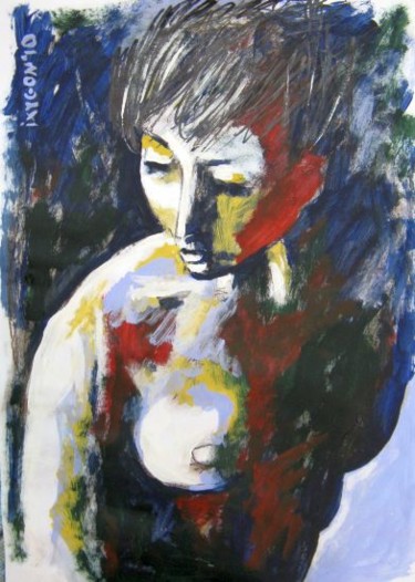 Картина под названием "Nude" - Ixygon, Подлинное произведение искусства, Масло