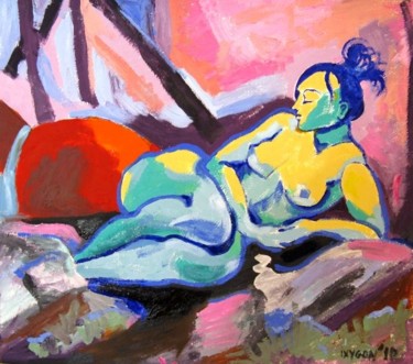 Painting titled "Woman" by Ixygon, Original Artwork, Oil