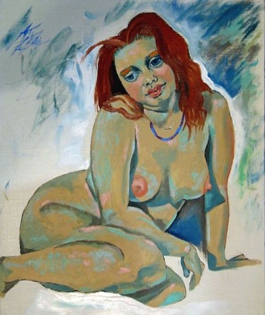 Painting titled "Woman" by Ixygon, Original Artwork, Oil