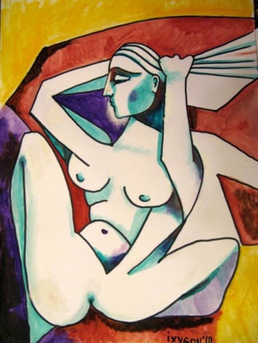 Картина под названием "Woman" - Ixygon, Подлинное произведение искусства, Масло