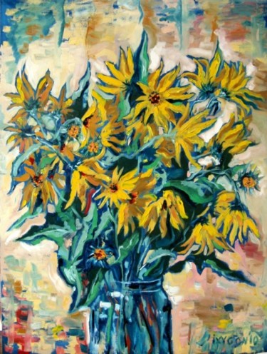 Картина под названием "Fall Bouquet-2" - Ixygon, Подлинное произведение искусства, Масло